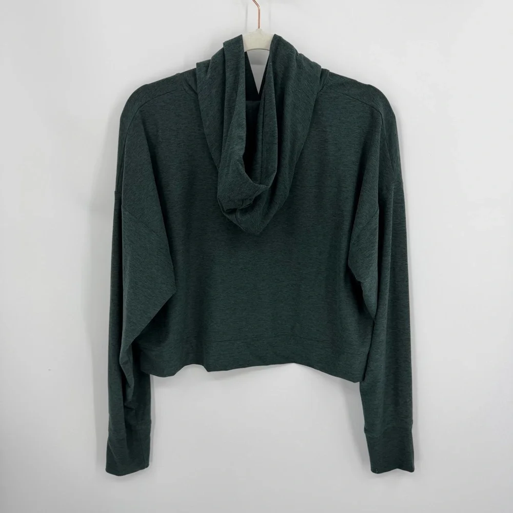 Fabletics Cloud Jersey cropped hoodie everpine heather green‎ sz M